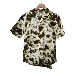 Outerknown Short Sleeve Shirt Large Blue Tie Dye Surf Skate Festival